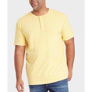 2/$8 NWT Yellow Men 3XLT Short Sleeve Henley Tee